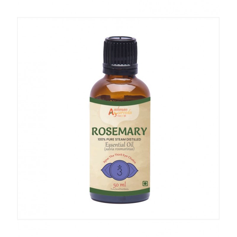 Aashman Ayurveda Pure Steam Distilled & Undiluted Essential Oil Rosemary Salvia Rosemarinus 50ML