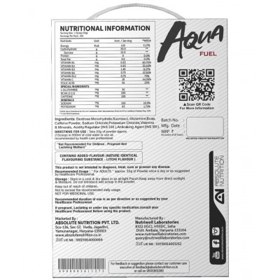 Absolute Nutrition Aqua Fuel Litchi 1 kg