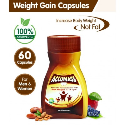 Accumass Weight Gainer Combo (1 Powder 525gm & 1 Capsule 60), Ayurvedic Accumass Weight Gainer Combo (1 Powder 525gm & 1 Capsule 60), Ayurvedic