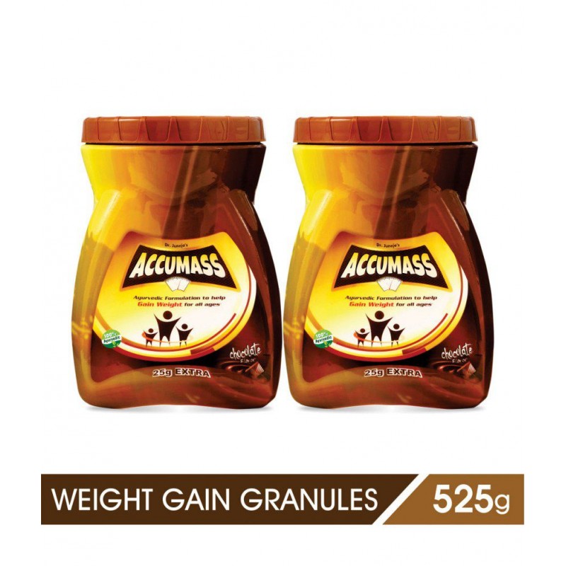 Accumass Weight Gainer Powder 525gm, Pack of 2 (Ayurvedic Weight Gainer for Men & Women)