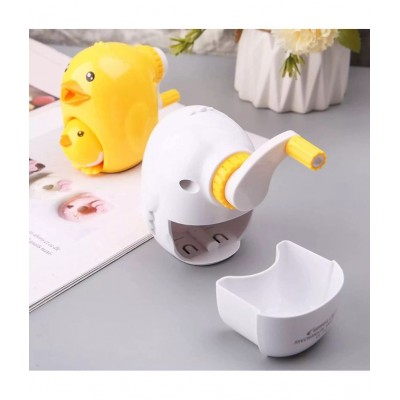 AdiChai Duck Pencil Shape Manual Color Pencils/Pencil Sharpener , Table Sharpener Machine School Stationary Gift for Kids ( Pack of 1, Random Colour ) ( Duck )