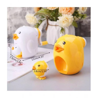 AdiChai Duck Pencil Shape Manual Color Pencils/Pencil Sharpener , Table Sharpener Machine School Stationary Gift for Kids ( Pack of 1, Random Colour ) ( Duck )