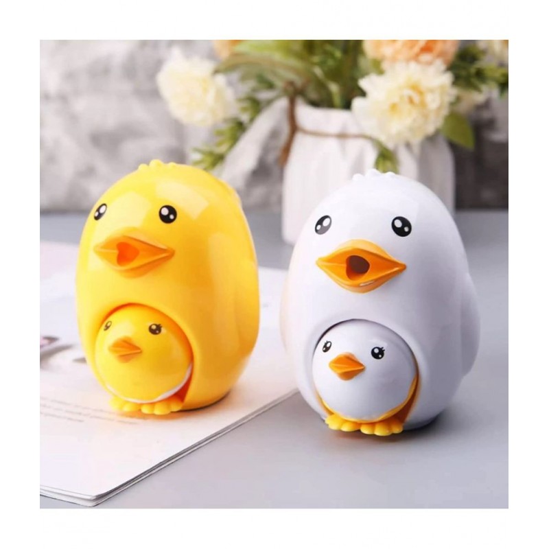 AdiChai Duck Pencil Shape Manual Color Pencils/Pencil Sharpener , Table Sharpener Machine School Stationary Gift for Kids ( Pack of 1, Random Colour ) ( Duck )