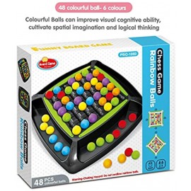 AdiChai Puzzle Magic Chess Toy Set for Kid Adult,Rainbow Ball Elimination Game Parent-Child Interaction Game Toy Set A Educational Competitive Toys for Kids - 48 Pcs Ball (Multicolor)