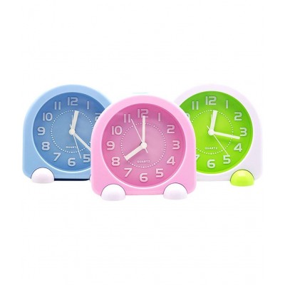 AdiChai Table/Desk Twin Bell Alarm Clock with Light for Kids - Analog Alarm Clock Loud Bell Alarm Table Clock for Heavy Sleepers, Cute Ring Alarm Clock Random Colour - Set of 1