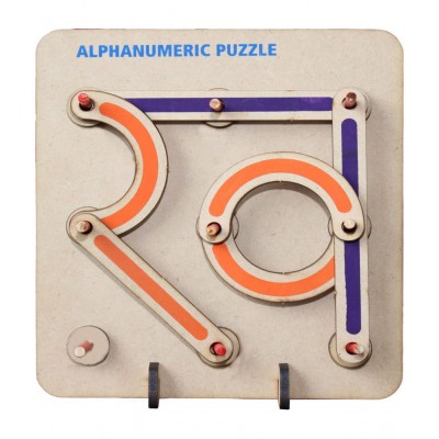 AdiChai Wooden Alphabets Numeric Puzzle Toys for Kids 3 4 5 Years | 50 Piece Wooden Construction Puzzles Board | Great Tool for Teaching Letters, Numbers & Common Shapes