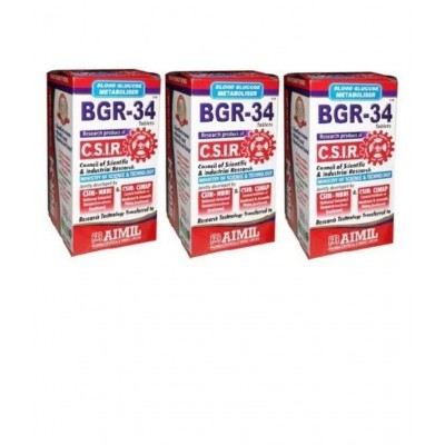 Aimil Pharmaceuticals BGR-34 Tablets (Pack of 3)