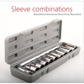 Aiwa TM Plastic Socket Wrench Set (Grey, 10-Pieces)