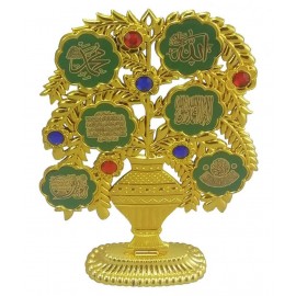 Ajmer Sharif dargah Allah Mohammed Circular Flower Shaped Islamic Tree Stand Sho Gold Plastic Nauticals - Pack of 1