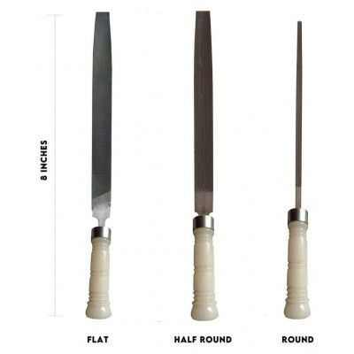 Amb File Set of 3 File Flat, Half Round, Round 8 Inches