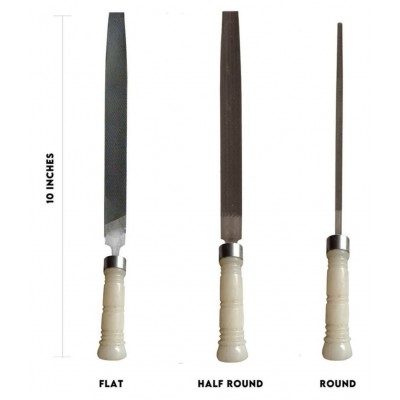 Amb File Set of 3 Flat, Half Round, Round 10 Inches