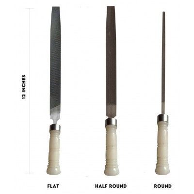 Amb File Set of 3 Flat, Half Round, Round 12 Inches