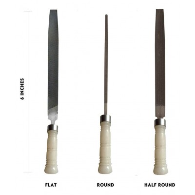 Amb File Set of 3 Flat, Half Round, Round 6 Inches