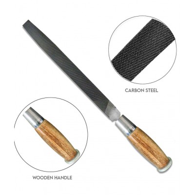 Amb File Wooden Handle Flat 6 Inch