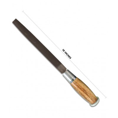 Amb File Wooden Handle Steel Cut Half Round 10 Inches