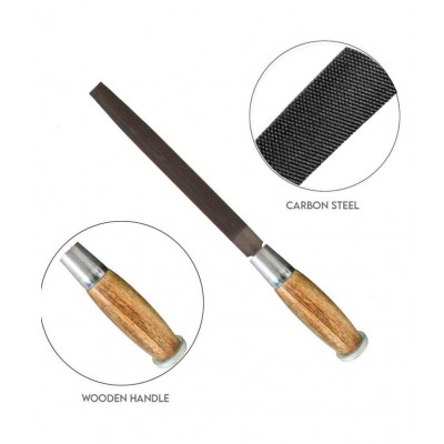 Amb File Wooden Handle Steel Cut Half Round 6 Inches