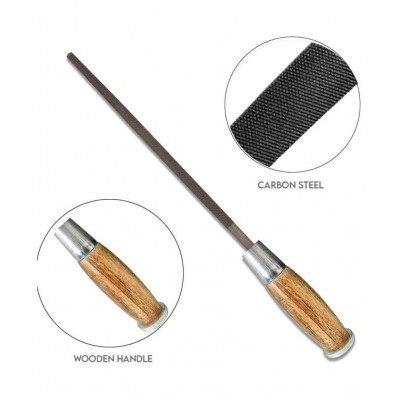 Amb File Wooden Handle Steel Cut Round 10 Inches