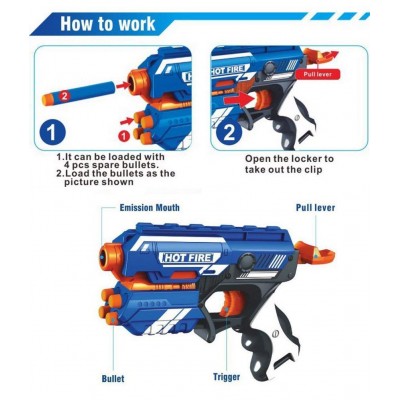 Amisha Gift Gallery Toy Gun for Kids Boys Toys Gun for Kids - Manual Foam Blaster Gun, Safe and Long Range, 10 Soft Bullets