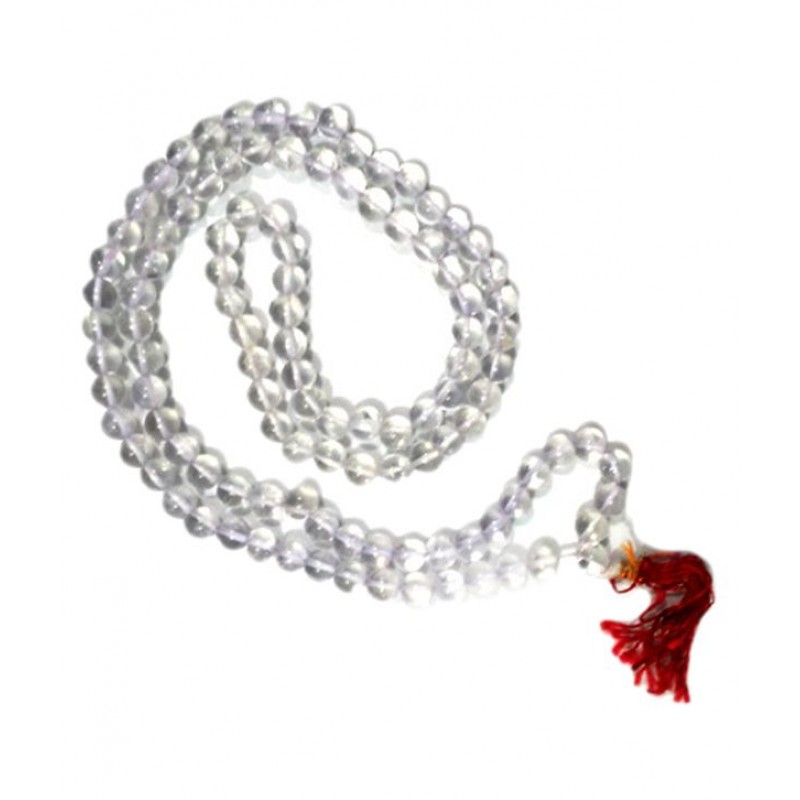 Apdi White Natural Sphatik Mala