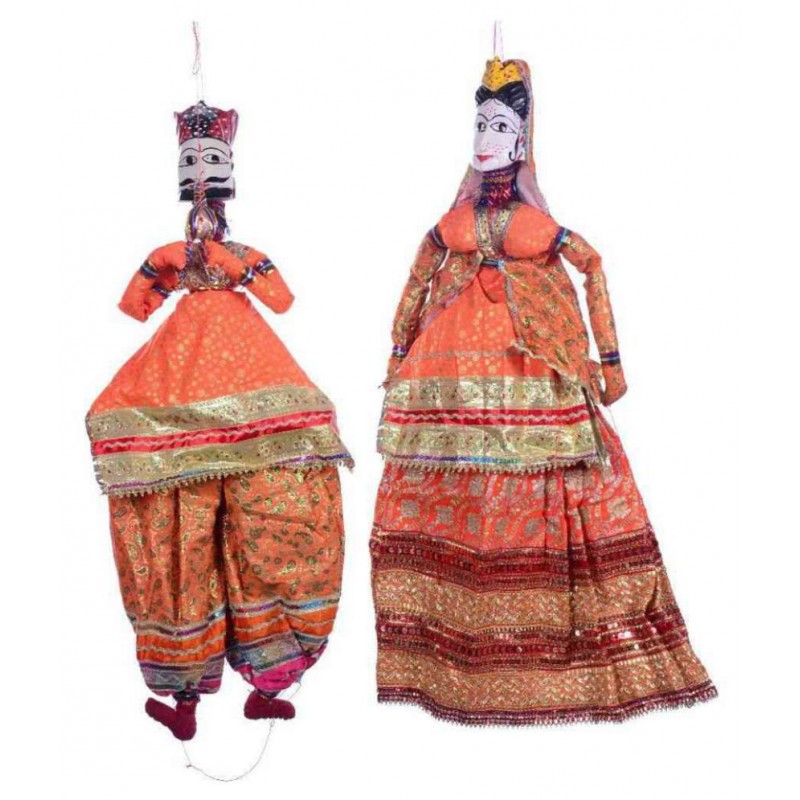 Apratim Orange Wood Puppet - Pack of 1