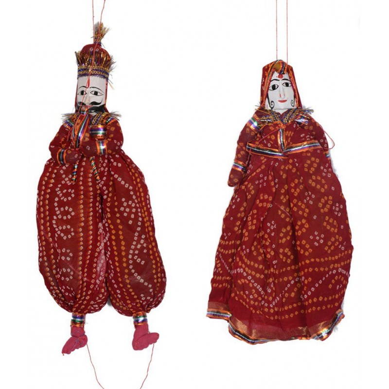 Apratim Rajasthani Red Handmade Puppet Kathputli