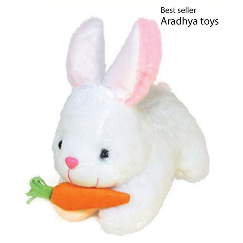 Aradhya Toys Rabbit with Carrot Stuffed Soft Plush Toy, White (30 cm)