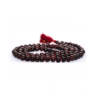 Arkam Sandalwood Mala/ 100% Natural Chandan Mala/ Original Red Sandalwood mala (Size: 7mm, Beads: 108+1) with Gaumukhi