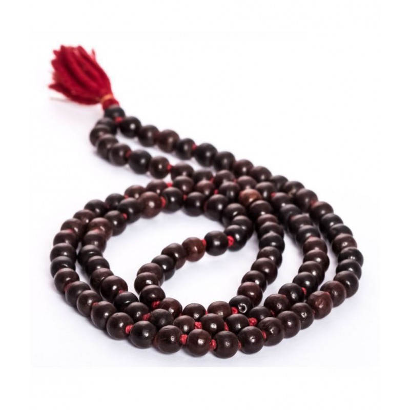 Arkam Sandalwood Mala/ 100% Natural Chandan Mala/ Original Red Sandalwood mala (Size: 7mm, Beads: 108+1) with Gaumukhi