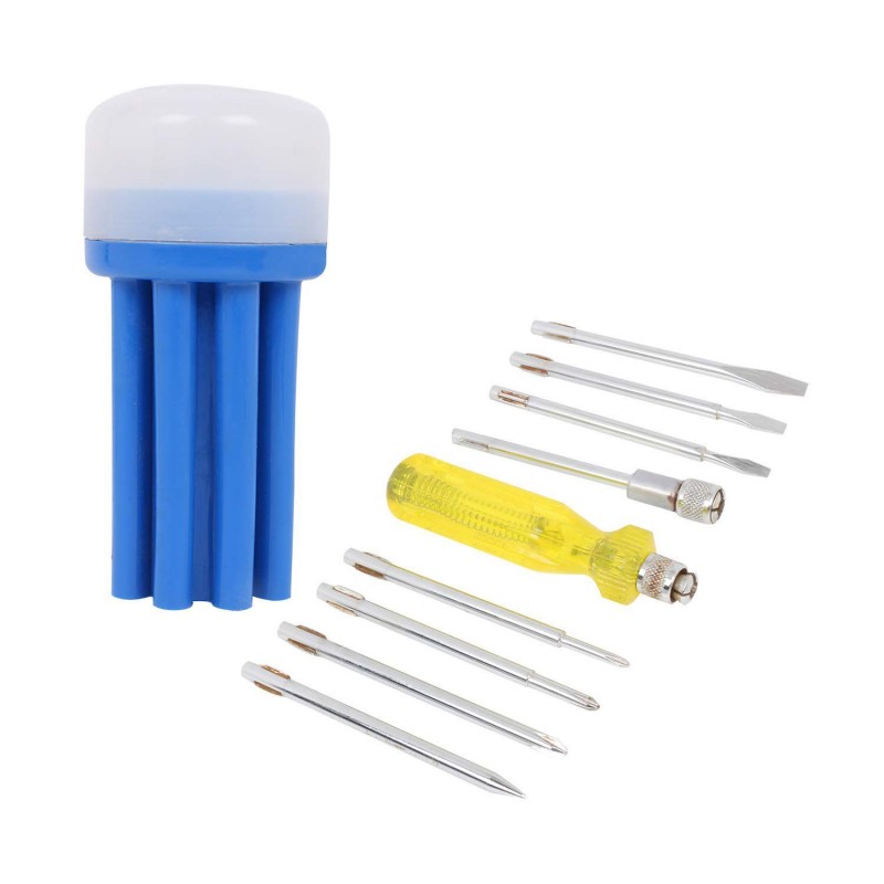 Arnav Multipurpose Screwdriver Set with 8 Blades of 6mm Diameter consisting Extension Rod and Neon Bulb for Home (8 Pcs)