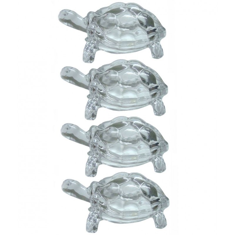 Arr Solutions Glossy Glass Feng Shui Tortoise- Pack Of 4
