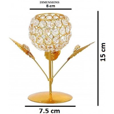 Arsalan Gold Table Top Iron Tea Light Holder - Pack of 2