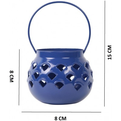 Arsalan Multicolour Table Top and Hanging Iron Tea Light Holder - Pack of 2