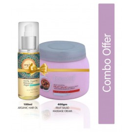 Aryanveda Fruit Massage Cream With Arganic Hair Oil 500 gm Pack Of 2
