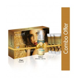Aryanveda Gold Facial Kit With Arganic Hair Oil 155 gm Pack Of 2