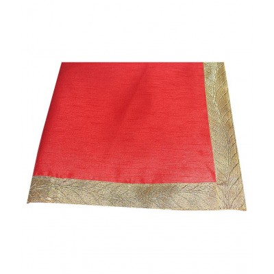 Asan Chowki - Red with golden lace
