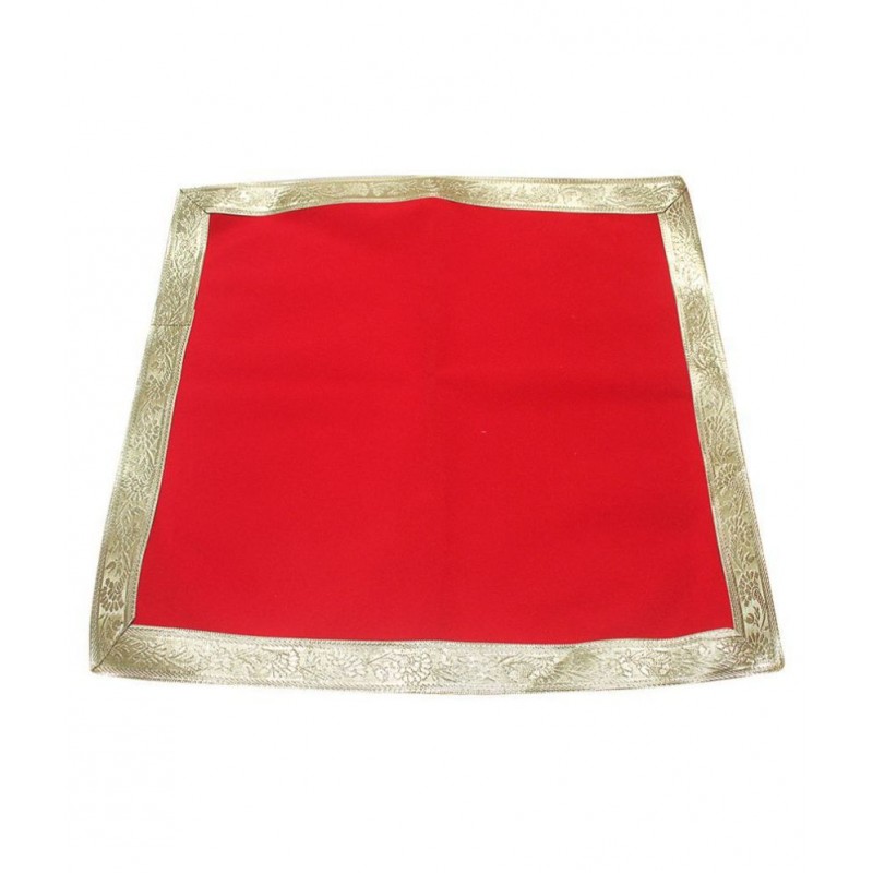 Asan Chowki - Red with golden lace