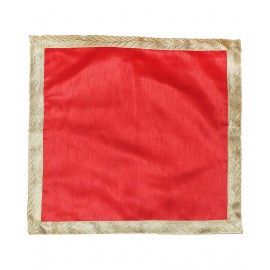 Asan Chowki - Red with golden lace