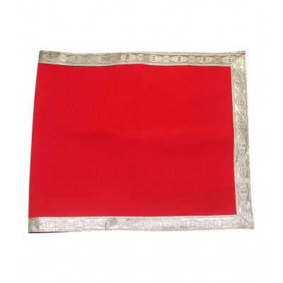 Asan Chowki - Red with silver lace