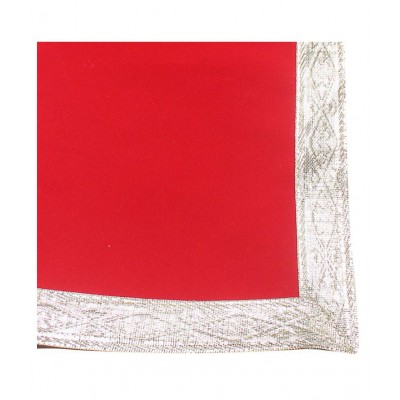 Asan Chowki - Red with silver lace