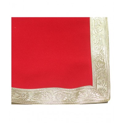 Asan Chowki - Red with silver lace