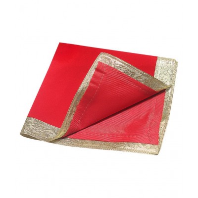 Asan Chowki - Red with silver lace