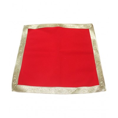 Asan Chowki - Red with silver lace