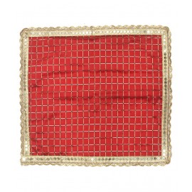 Asan Chowki with Border Emboidery - Red