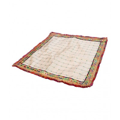 Asan Chowki with Emboidery - White