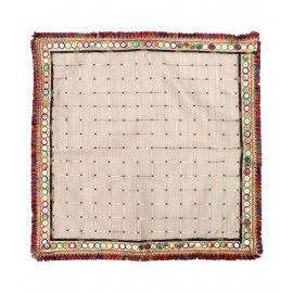 Asan Chowki with Emboidery - White
