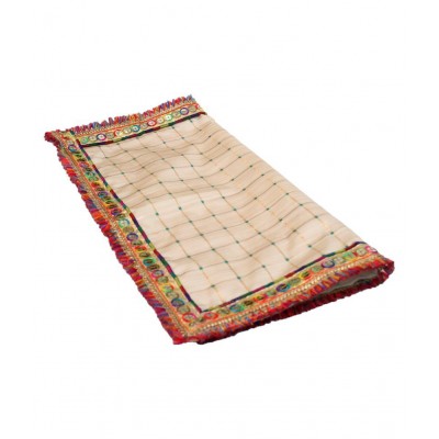 Asan Chowki with Emboidery - White