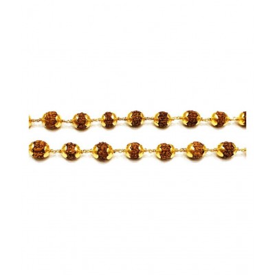 Ashree Gold Plated Rudraksha Mala 101 cms with One gram plated gold and rudraksh Rudraksha Pack of 1