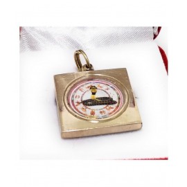 Ashtadhatu Gold Plated Square Kal Sarp Dosh Nivaran Yantra Locket With Mantra To Remove Kal Sarp Yog In Kundli