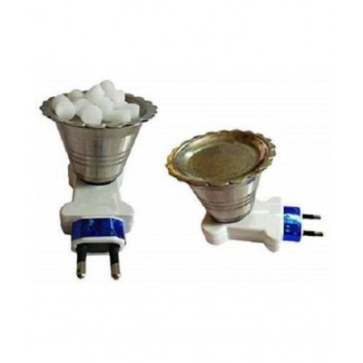 Asian Aura Electric Kapoor Dani Steel Dhoop Dani Incense Burner for Puja pack of 2 Steel Incense Holder  (White, Silver)