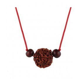 Astrodidi 4 Mukhi Rudraksha / Four Face Rudraksha With Red Chandan Beads